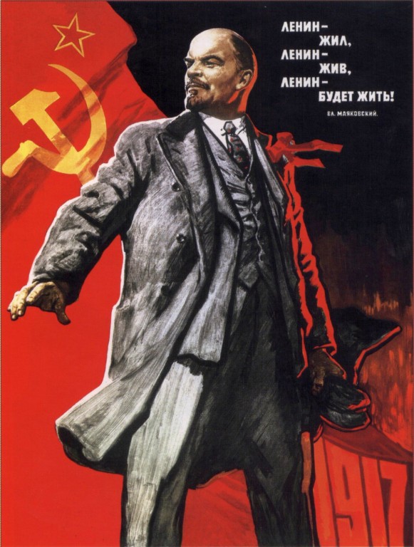 Lenin žil, Lenin žije, Lenin bude žiť. Sovietsky propagandistický plagát